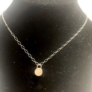 TIFFANY & CO lock with diamond sterling necklace
